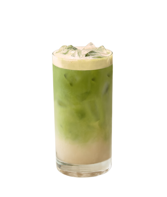 Iced Lavender Vanilla Matcha Latte with Popping Pearls