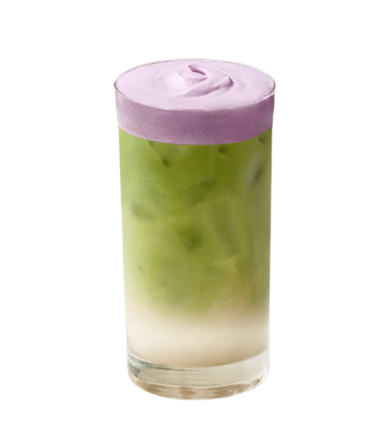Iced Ube Matcha Latte with Ube Dream Top