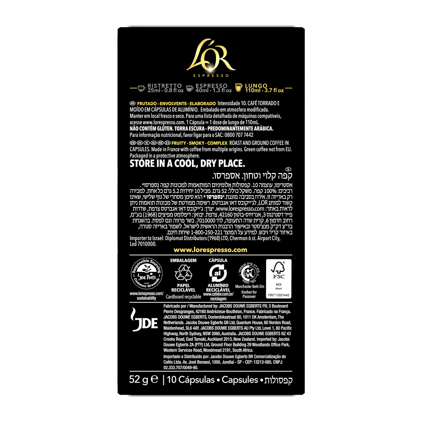 L'OR Estremo Lungo Espresso Capsules